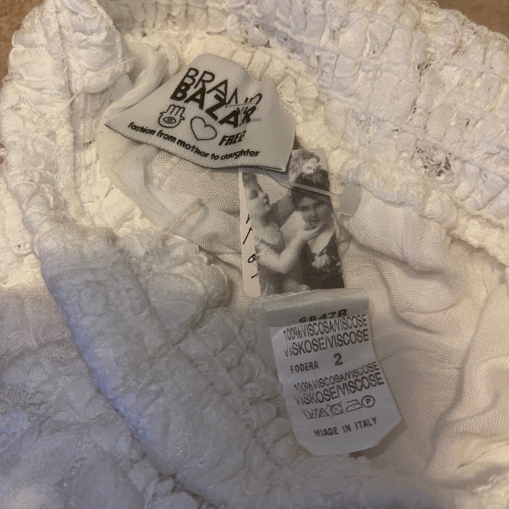 High rise super wide leg Lace pants white Size L - Picture 16 of 17